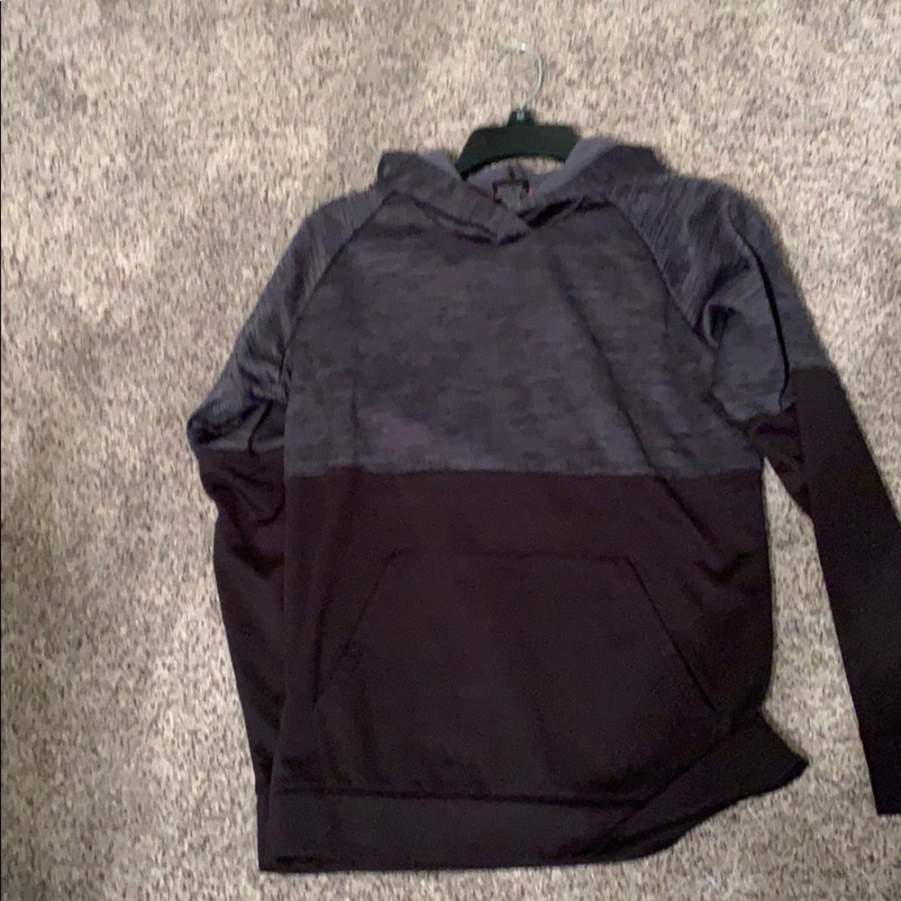 Grey and black sweat shirt